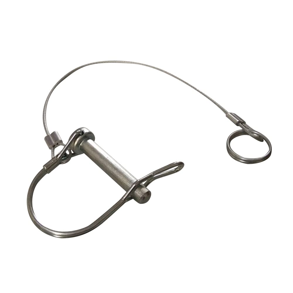 5Pcs Trailer Coupler Pin 5/16x 1-3/4(WxL) Prevents Loss Trailer Hitch Locking Pin with Plastic Coating Tether Steel Quick Release Ring for Shaft Trailer Tongue