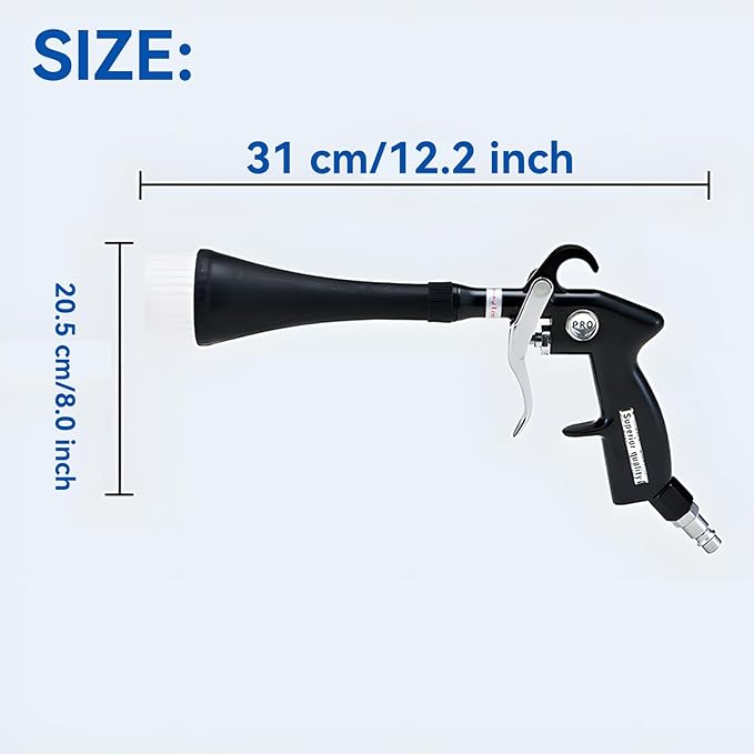 Youzon Tornado Car Cleaning Gun, Air Dryers, Blowers & Blades, Tornado Air Gun, Tornado Dry Cleaning Gun,Use with Air Compressor, Quickly Blowing Out Dirt (2 Nozzle)