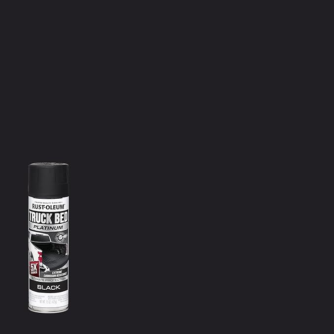 Rust-Oleum 382630-6PK Platinum Truck Bed Coating Spray Paint, 15 Ounce, Black, (Pack of 6)