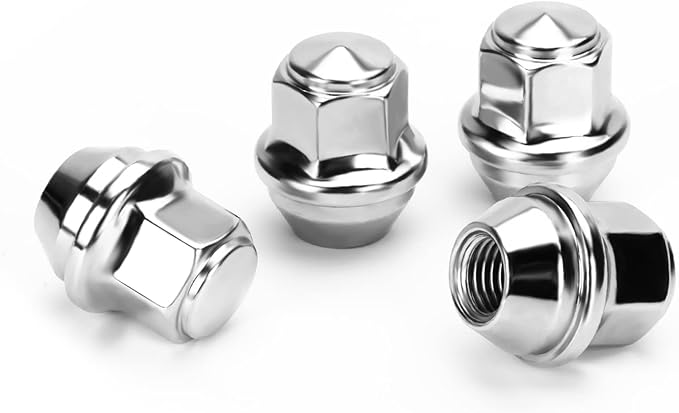 M12x1.5 Lug Nuts, One-Piece Large Acorn Seat OEM Factory Wheel Nut Replacement for 2001-2025 Ford Escape, 2012-2018 Ford Focus, 2006-2019 F-ord Fusion & Lincoln MKC/MKZ, Chrome Anti-Rust Replacement