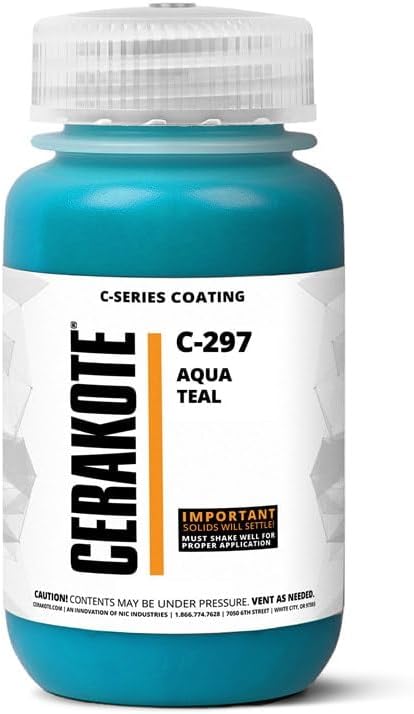 CERAKOTE® (AIR CURE C-Series AQUA TEAL (4 oz) C-297T - Our Ceramic Technology Combines Performance with Color on All- Metals, Polymers + More