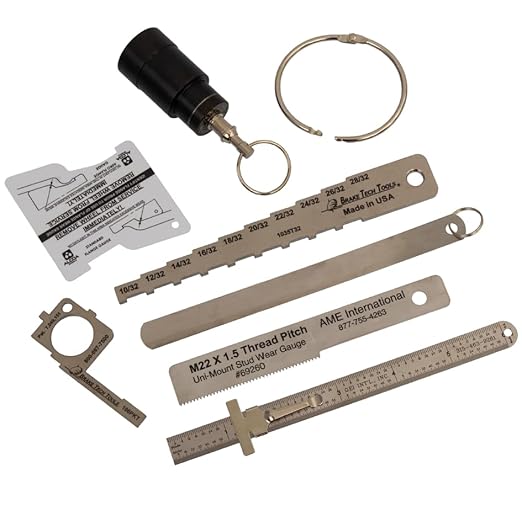 Myers Tire Supply Tire Inspection & Tool Kit for Fleets and Commercial Use – Complete Diagnostic Set with M22 Gauge Check, Thread Pitch Gauge, Brake Inspector, Rim Check & More