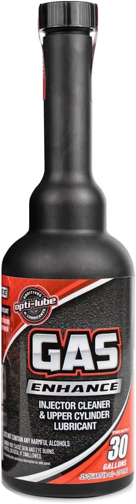 Opti-Lube Gas Enhance Fuel ADDITIVE: 8OZ Long Neck Bottles (12 Pack)
