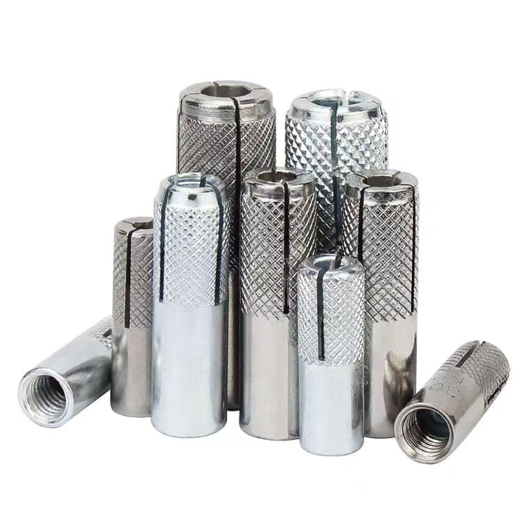 Wensilon(20 pcs) 3/8"-16 Premium Stainless Steel Drop in Anchors Assortment, Knurled Drop-in-Anchor for Solid Concrete, Internal Forced Expansion Screw Bolts