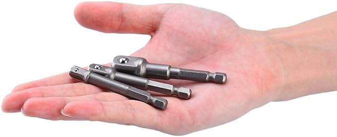 Impact Socket Adapter Set for Drill - 1/4 3/8 1/2" Impact Grade Driver Bit Set Extension Bit with Holder Ratchet Wrench Nut Hex Drive Adapter