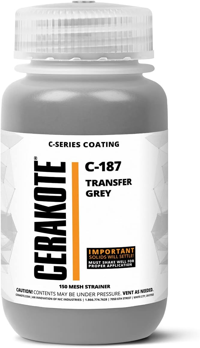 CERAKOTE® (AIR CURE C-SERIES TRANSFER GREY (16oz) |C-187P|-Our Ceramic Technology Combines Performance with Color on All- Metals, Polymers + More