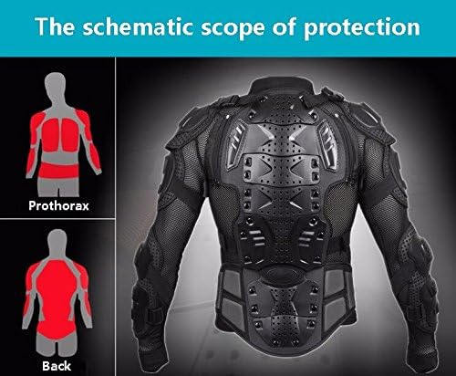 Motorcycle Full Body Armor Protective Jacket Guard ATV Motocross Gear Shirt Black Size L