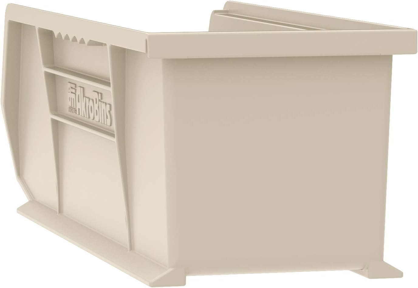 Akro-Mils 30234 AkroBins Plastic Storage Bins, Space-Saving Stackable Bins for Garage, Pantry, Craft Organization, 15-Inch x 5-Inch x 5-Inch, Stone, 12-Pack