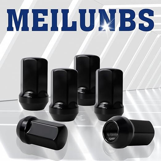 M14x1.5 Lug Nuts, 7/8" Hex, 1.75" One-Piece Design Wheel Lug Nuts for 2008-2024 Chevy Silverado GMC Sierra 2500 3500, 2012-2024 Ram 2500 3500 Fit for OEM 611-236|611-330(24Pcs,Black)