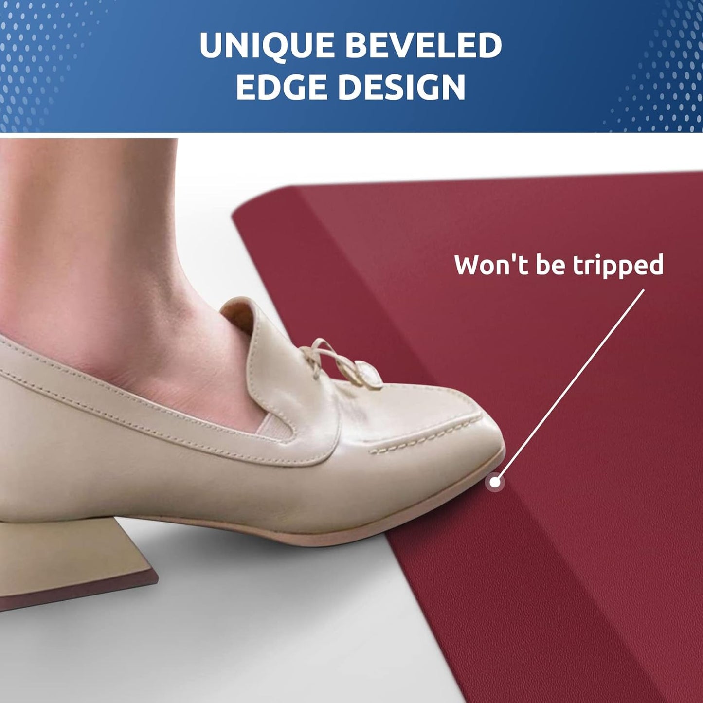 KitchenClouds Kitchen Mat Cushioned Anti Fatigue Kitchen Rug 0.8inch Waterproof Non Slip Kitchen Rugs and Mats Standing Desk Mat Comfort Floor Mats for Kitchen Sink Office (17.3"x39",Red)