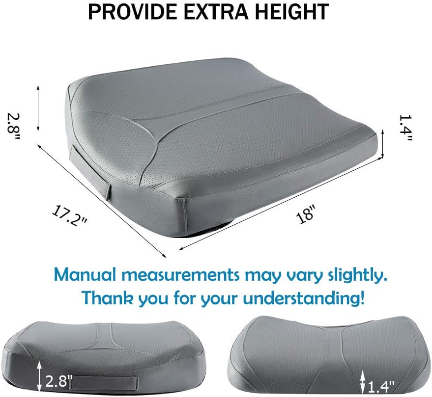 Leather Car Memory Foam Heightening Seat Cushion for Short People Driving, Hip(Coccyx/Tailbone) and Lower Back Pain Relief, Adult Booster Seat for Car, Truck,SUV,Office Chair,Wheelchair.