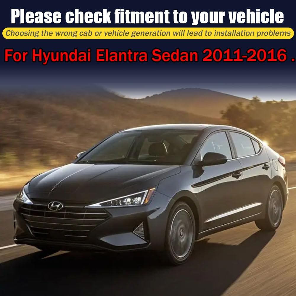 Rain Guards for Hyundai Elantra Sedan 2011-2016, Tape-on Side Window Deflectors for Hyundai Elantra Sedan, Window Visors for Hyundai Cars,for Hyundai Accessories 4 Rain Guards & 2 Car Coasters, Black