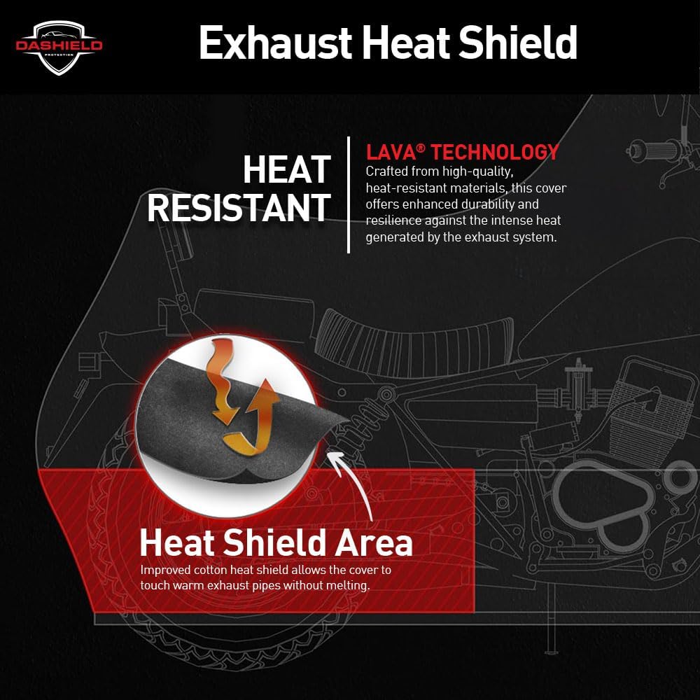 Ultimum Series Motorcycle Cover Waterproof All Weather Protection Universal Heavy Duty Night Reflector with Lock-Holes Compatible with Suzuki Harley Davidson Kawasaki Yamaha Honda Blue XXXL