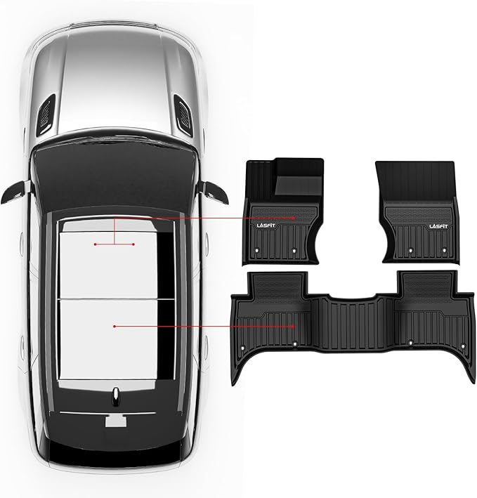 LASFIT Floor Mats Fit for Land Rover Range Rover Sport 2014-2022, Custom Fit TPE All Weather Waterproof Floor Liners 1st & 2nd Row Car Mats, Black, Easy to Clean
