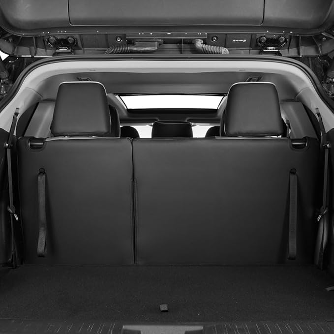 EKR Highlander Seat Covers for Toyota Highlander 2020 2021 2022 2023 2024 2025 2026,2nd Row Captain Chairs,Leather Car Seat Cover Full Set SUV-Faux Leather(Black/Gray)