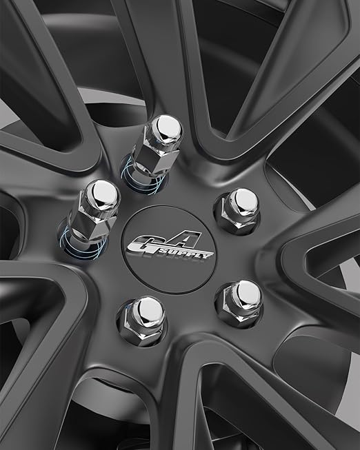 GAsupply M12x1.25 Lug Nuts, Closed End Bulge Acorn Chrome Lug Nuts Cone Seat 1.38" 35mm Tall 3/4" 19mm Hex, 20 Pack