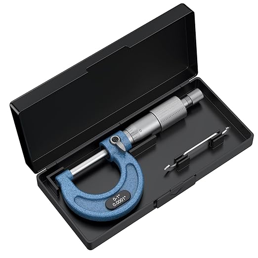 HDLNKAK Outside Micrometer, 0-1" Machinist Micrometer, 0.0001" Graduation Micrometer Set, Alloy Precision Micrometer, Machinist Tool, Micrometer Standard with Case