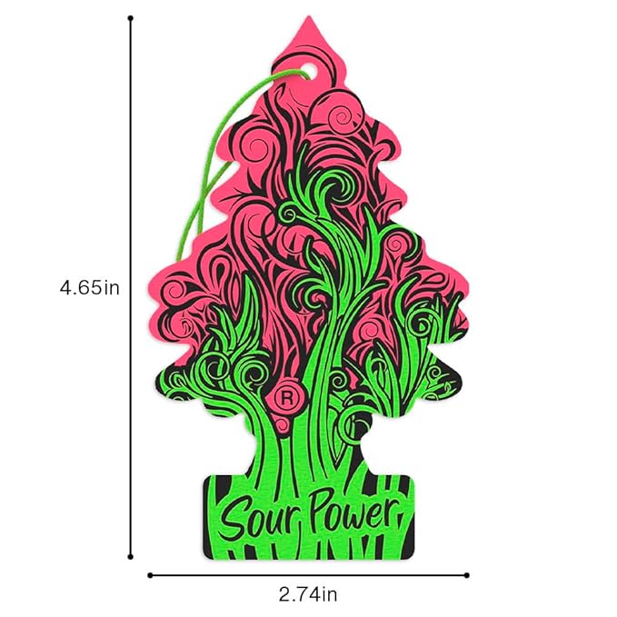 LITTLE TREES Car Air Freshener | Hanging Tree Provides Long Lasting Scent for Auto and Home | Sour Power, 24 Air Fresheners