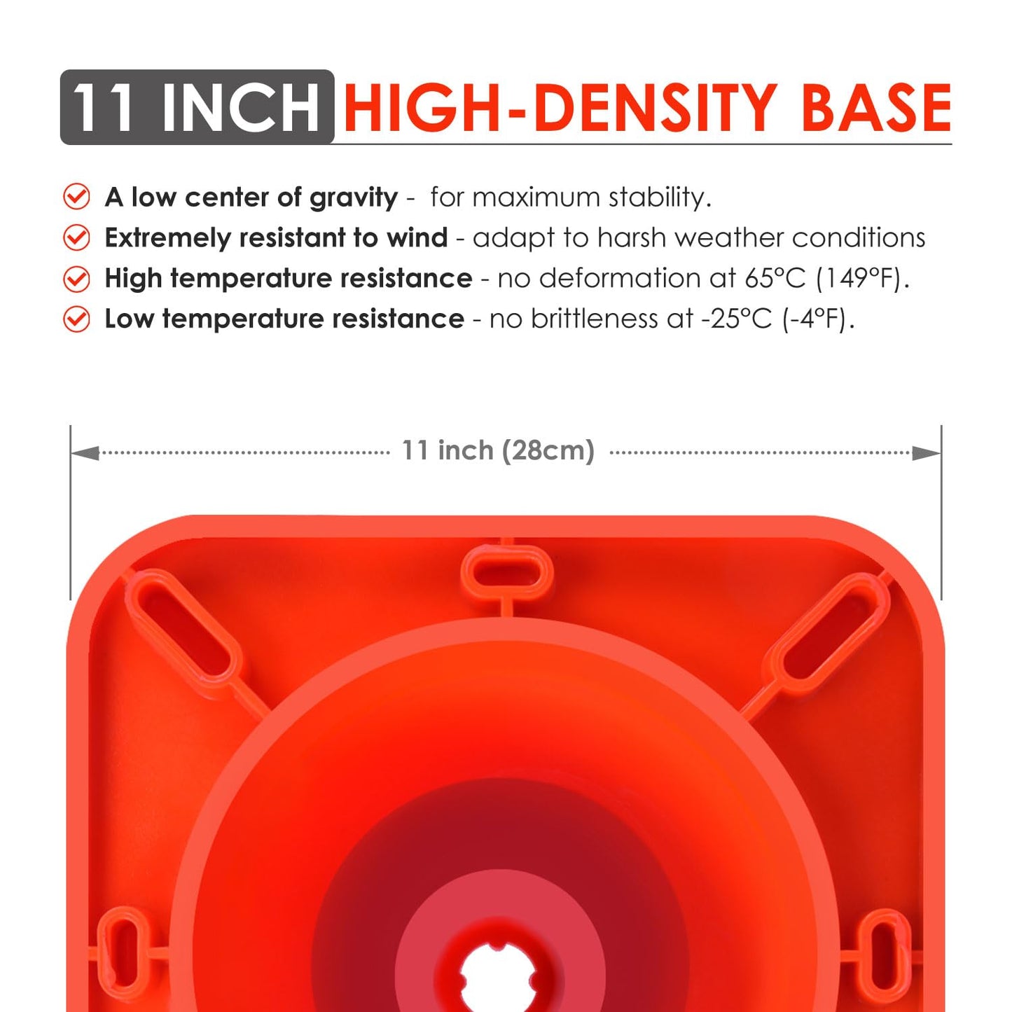 Overall Fluorescent Orange Red Integrated Traffic Cones, Road Cones for Parking Lot, Sport & Driving Training, Road Safety, Construction Events (18" Cone-8Pack)