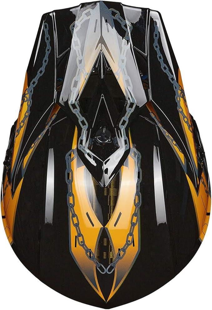 ILM Youth & Kids Dirt Bike Helmets Motocross ATV Dirtbike BMX MX Offroad Full Face Motorcycle Helmet, DOT Approved Model 128YS (Yellow Black, Youth-Large)