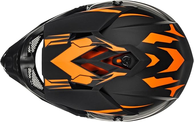 ILM Adult Dirt Bike Helmets Motocross ATV Dirtbike BMX MX Offroad Full Face Motorcycle Helmet, DOT Approved Model 128S (Orange Gray, Adult-XLarge)