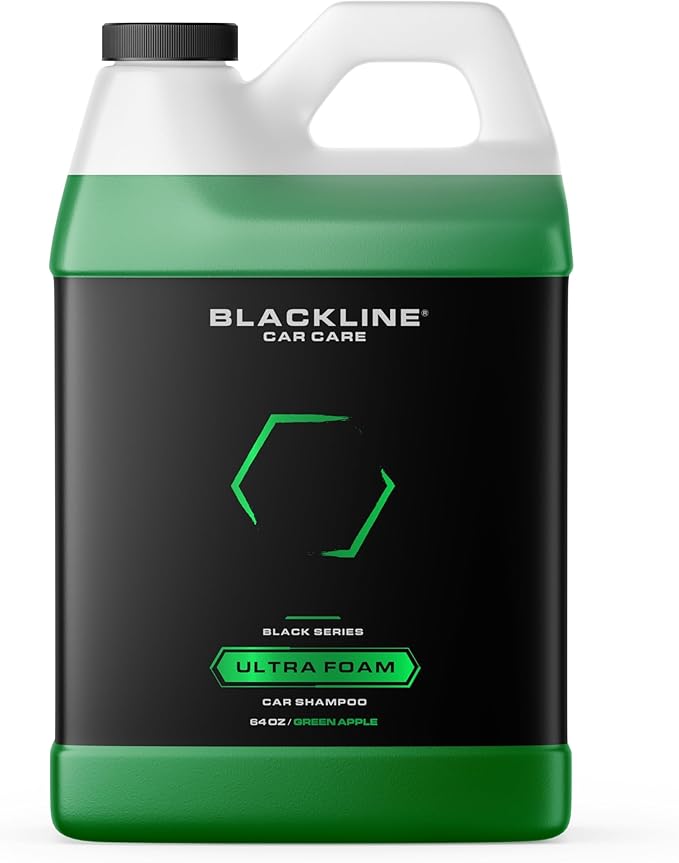 Blackline Automotive Extreme Foaming Car Shampoo - Extreme Ultra Foam Perfect for Ceramic Coatings - Compatible with Foam Cannon for Pressure Washer (64 Fl Oz, Green Apple)