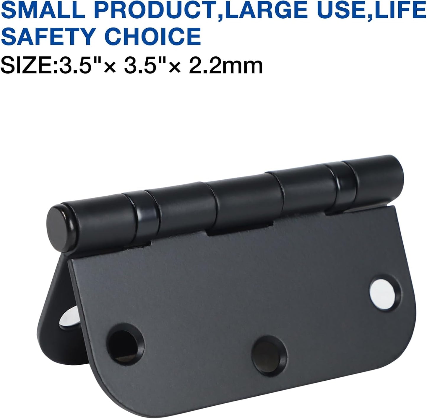 36 Pack Ball Bearing Matte Black Door Hinges 3.5 Inch 5/8" Radius Round Anti Squeak Interior 3-1/2"Flat Bifold Standard Bedroom Indoor for Doors 3 ½" House Home Hardware Decor Accessories Must Have