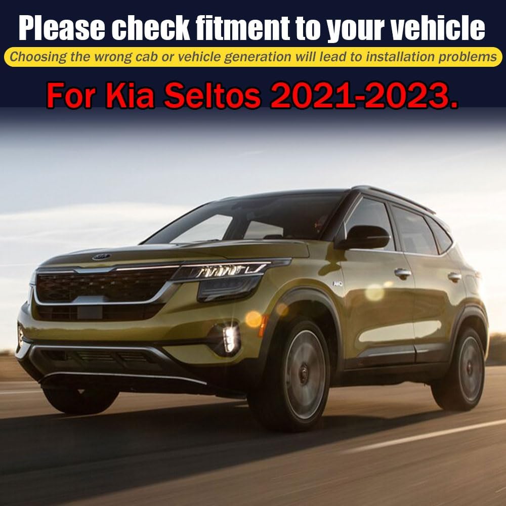 Rain Guards for Seltos 2021-2023, Tape-on Side Window Deflectors, Window Visors for Kia Cars - 4 Rain Guards & 2 Car Coasters