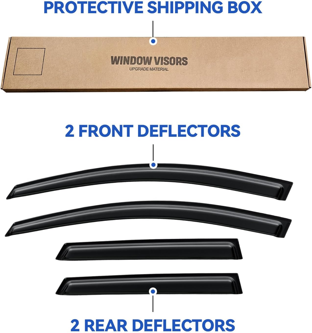 Window Visors Rain Guards Shield for 2010 2011 2012 2013 Mazda 3 Hatchback, Out-Channel Window Vent Wind Deflectors Visors Shades for 10 11 12 13 Mazda 3 Hatchback (NOT for Mazda 3 Sedan)