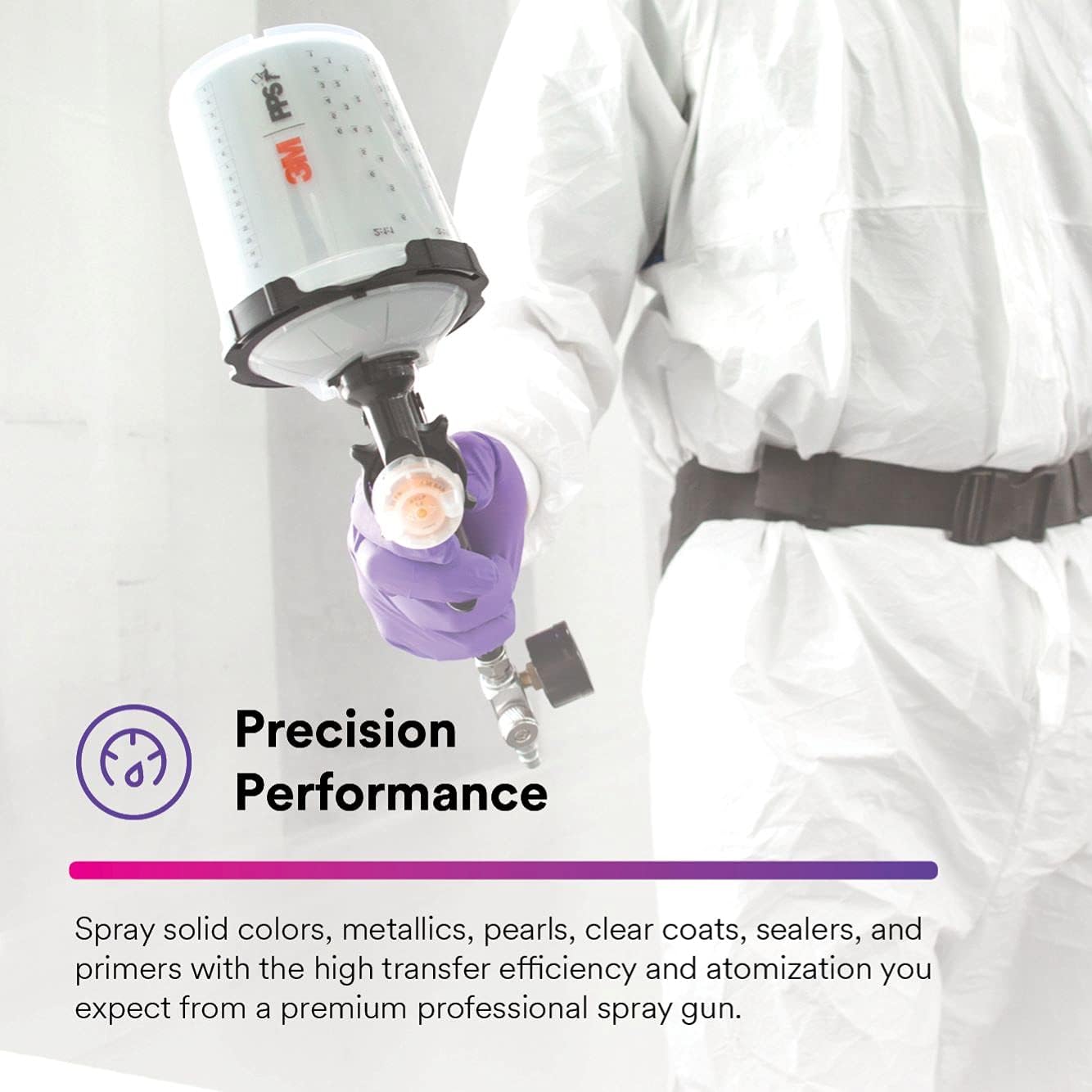 Performance Gravity HVLP Atomizing Head Refill Kit, 26716, Size 1.6, Purple, for use with Performance Spray Gun and PPS 2.0 Paint Cups, 5 Pack