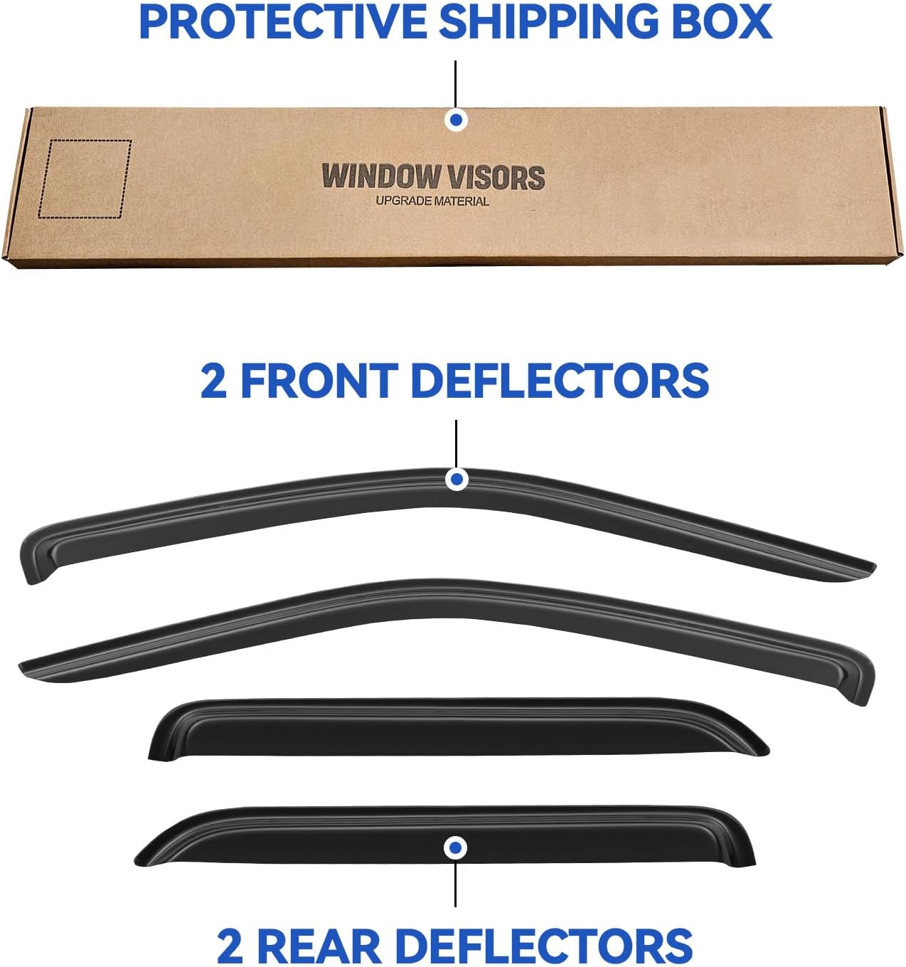Window Visors Rain Guards Shield for 2001-2012 Ford Escape, Out-Channel Window Vent Wind Deflectors Visors Shades for 2005-2012 Ford Escape Hybrid, 2008-2012 Mazda Tribute, 2005-2011 Mercury Mainer