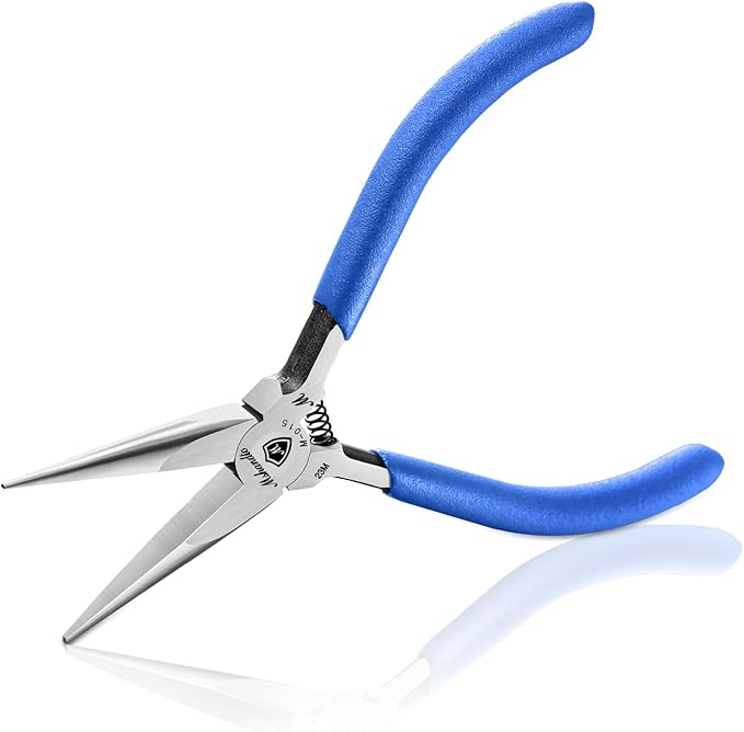Smooth Jaw Needle Nose Pliers, mshandto 4.8" Non-Serrated High Carbon Steel Long Nose Pliers for Jewelry Making, Wire Bending & Craft DIY, Electronics Repair, Object Grasping Precision Pliers