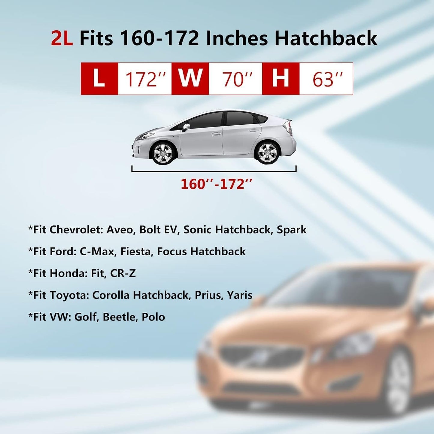 Car Cover Waterproof All Weather for Automobiles, Snowproof UV Protection Windproof Outdoor Full car Cover for All Weather Indoor Outdoor,Universal Fit for Sedan (Length 160-210 inches)