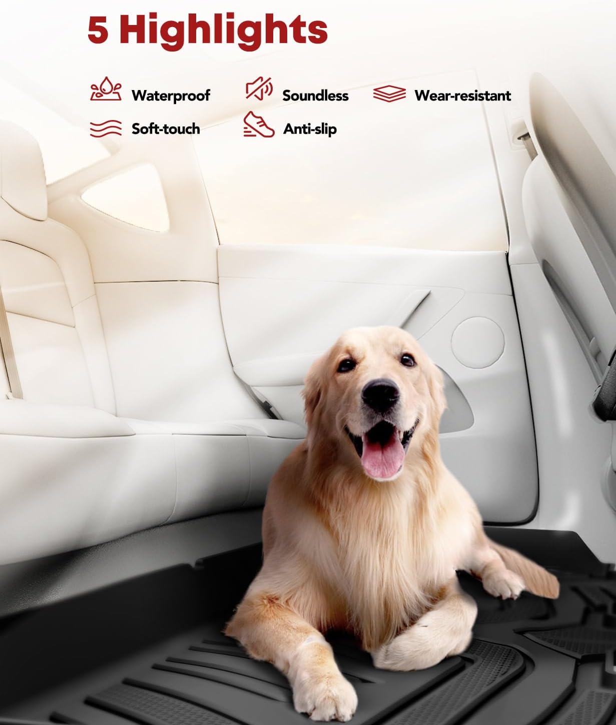 YHTAUTO Floor Mats Fit 2020-2024 Hyundai Sonata & 2021-2025 Kia K5 FWD, TPE All Weather Car Mats Waterproof Anti-Slip Odorless Floor Liner, Interior Car Accessories Front & 2nd Row Liner