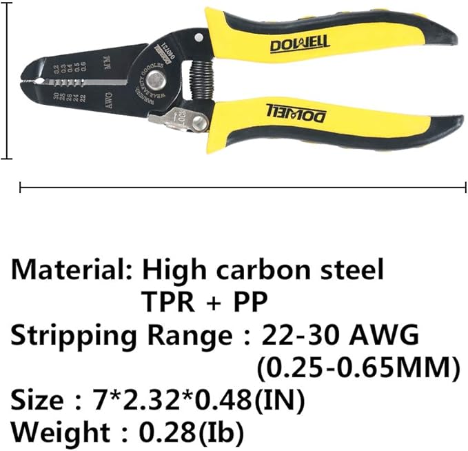 DOWELL 22-30 AWG Wire Stripper Wire Stripping Tool Wire Cutter And Multi-Function Hand Tool,Professional Handle Design And Refined Craftsmanship.