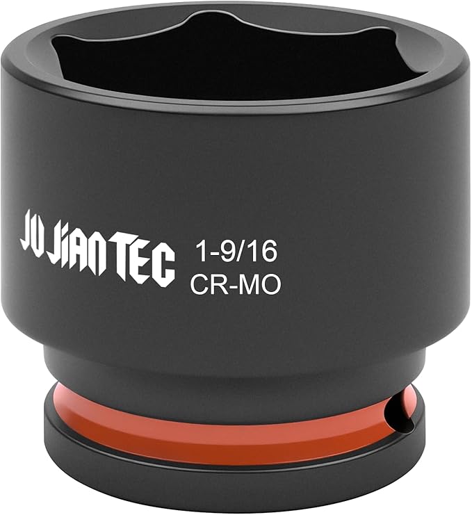 1/2 Inch Drive - 1-9/16 inch Shallow Impact Socket with Anti-Rounding 6 Point Design, Heat-Treated Cr-Mo Steel, Automotive, Truck Maintenance, Heavy Equipment Repair