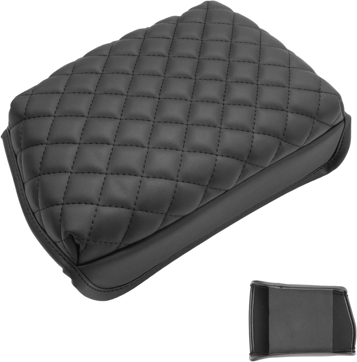 SXCY for 2024 VW Tiguan Armrest Cover Pad for Volkswagen Tiguan 2024 Accessories 2018-2022 2023 2024 Tiguan Center Console Cover 2024 Tiguan/Taos Middle Console Cover (Thicken Pad Checkered Pattern)