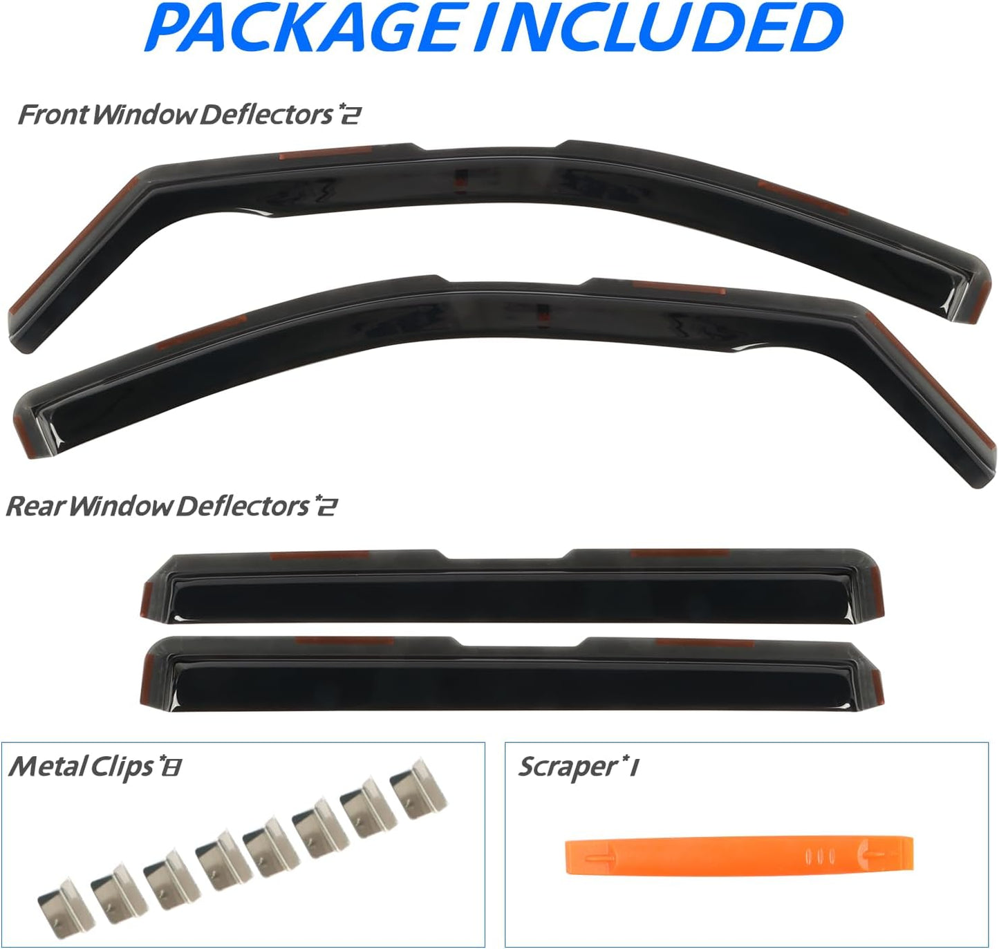 4pcs in Channel Window Visor Fit for 2011-2024 Dodge Durango, Smoke Tinted Side Window Deflectors, Durable Rain Guards, Vent Shades Visors Shield