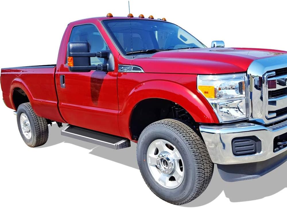 APS Running Boards (Nerf Bars Side Steps Step Bars) Compatible with Ford F250 F350 Super Duty 1999-2016 Regular Cab (Silver Running Board Style)