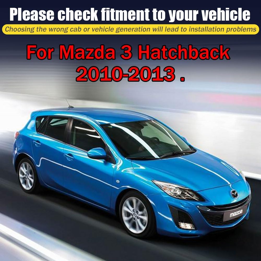 Rain Guards for Mazda 3 Hatchback 2010-2013, Tape-on Side Window Deflectors for Mazda 3 Hatchback, Window Visors for Mazda Cars, for Mazda Car Accessories 4 Rain Guards & 2 Car Coasters