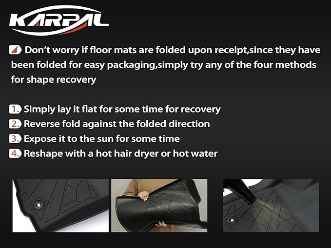 KARPAL Floor Mats Front Liner Fit for 2015-2021 Ford Transit 150/250/350/350HD w/Carpet Flooring (No Fit Transit Connect) Custom Fit All Weather TPE Transit Accessories Front Row Mat