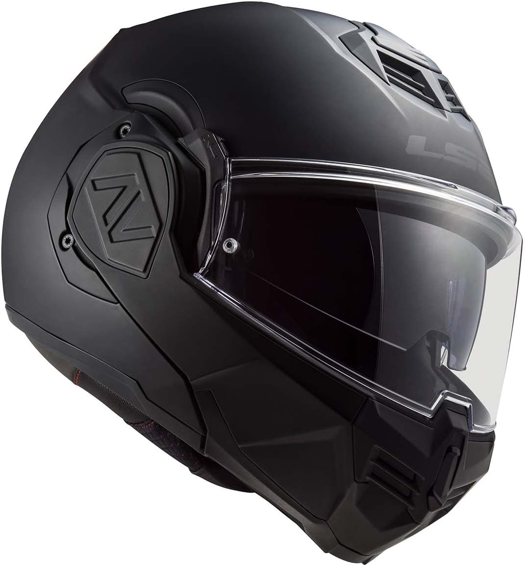 LS2 Helmets Advant Modular Helmet with Integrated Cardo 4X Bluetooth (Noir Matte Black - Medium)