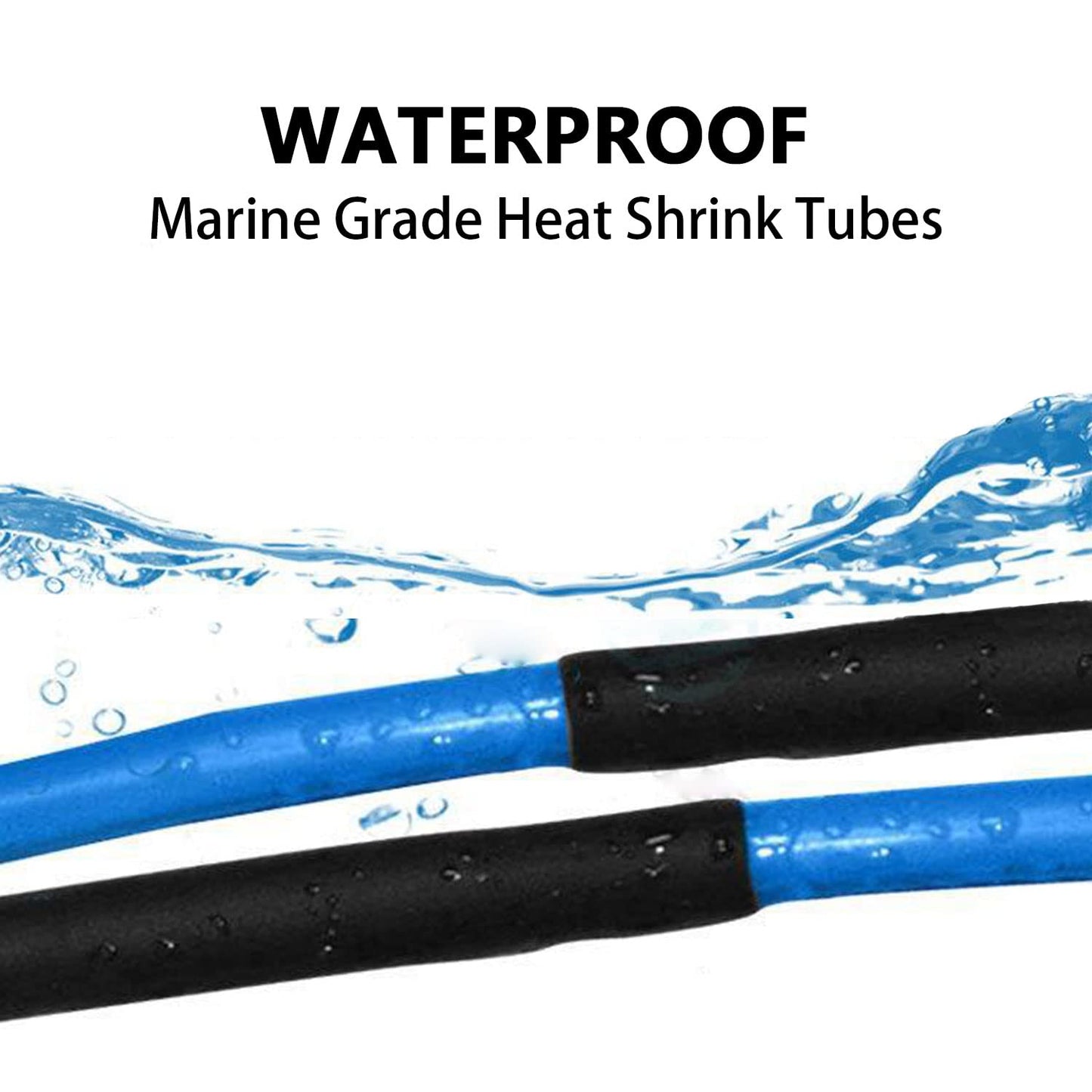 3:1 Ratio Heat Shrink Tubing Roll Adhesive Lined Industrial Marine Grade Dual Wall Heat Shrink Tube Waterproof and Sealed Black (1-1/4 inches(30 mm), 10 Feet)