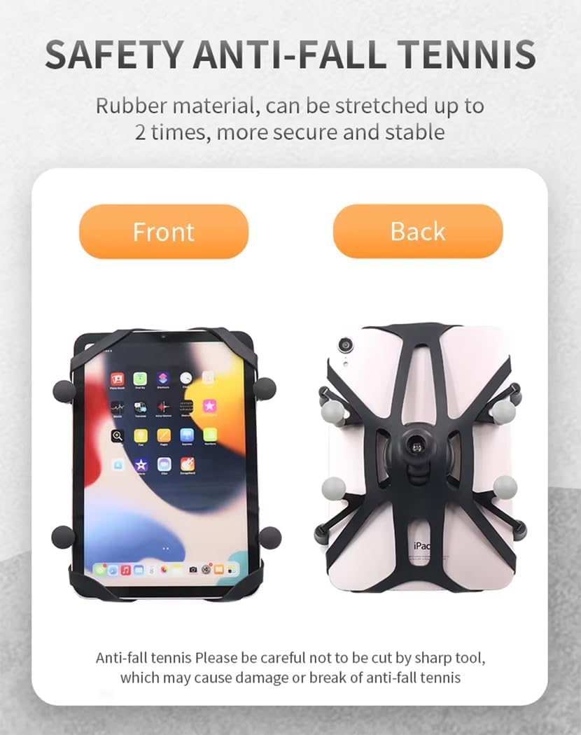 Strg Handlebar Tablet Mount with Rail Base for Rails 1.12'' to 1.50'' in Diameter for 6" Tablets, Motorcycle Tablet Holder for Bike Motorcycle Handlebar ATV/UTV and More Rails