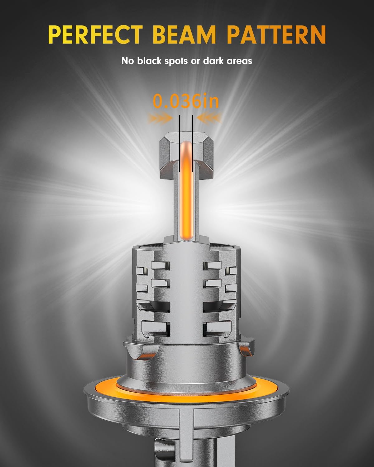 FAHREN 9008 H13 Bulbs, Lastest 45000LM High Visibility, 6500K Cool White, Compact 1:1 Size, Waterproof IP68 fog bulbs, Plug and Play, Pack of 2