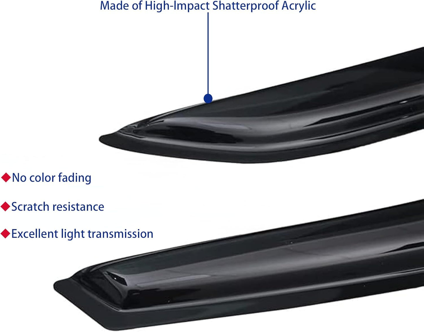 Window Visors Rain Guards fits 2019-2025 Silverado & GMC Sierra 1500, Out-Channel Window Wind Deflectors Vent Shades Accessories, Dark Smoke 4 Pcs,2020 2021 2022 2023 2024