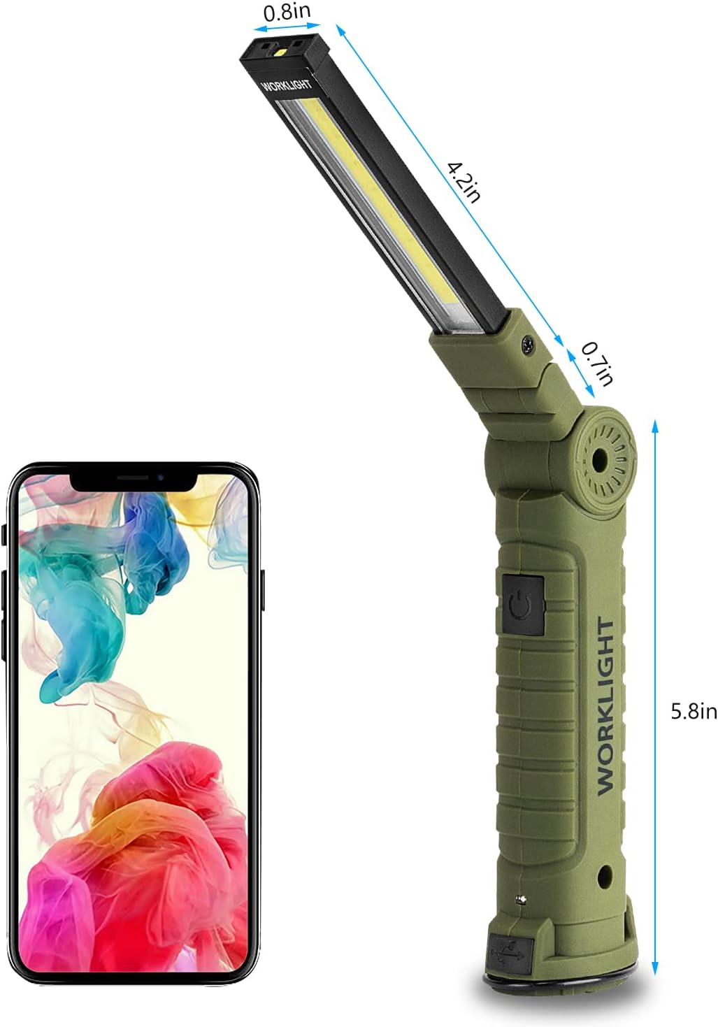 3 Pack Rechargeable LED Work Lights with Magnetic Base and 360° Rotation, 5 Modes for BBQ, Camping, Reading, and Car Repair