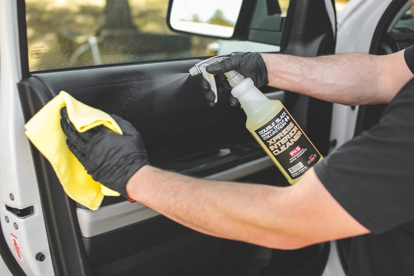 P & S Professional Detail Products Xpress Interior Cleaner – Safe for Leather, Vinyl, Plastic & More, Removes Dirt, Grease & Oil, No Residue, Fresh Scent, No Dilution Needed - 16 oz Spray