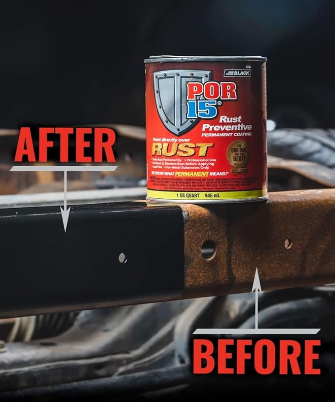 POR-15 Semi-Gloss Black Stop Rust Undercoating System, 3 Products, 32 fluid ounces each