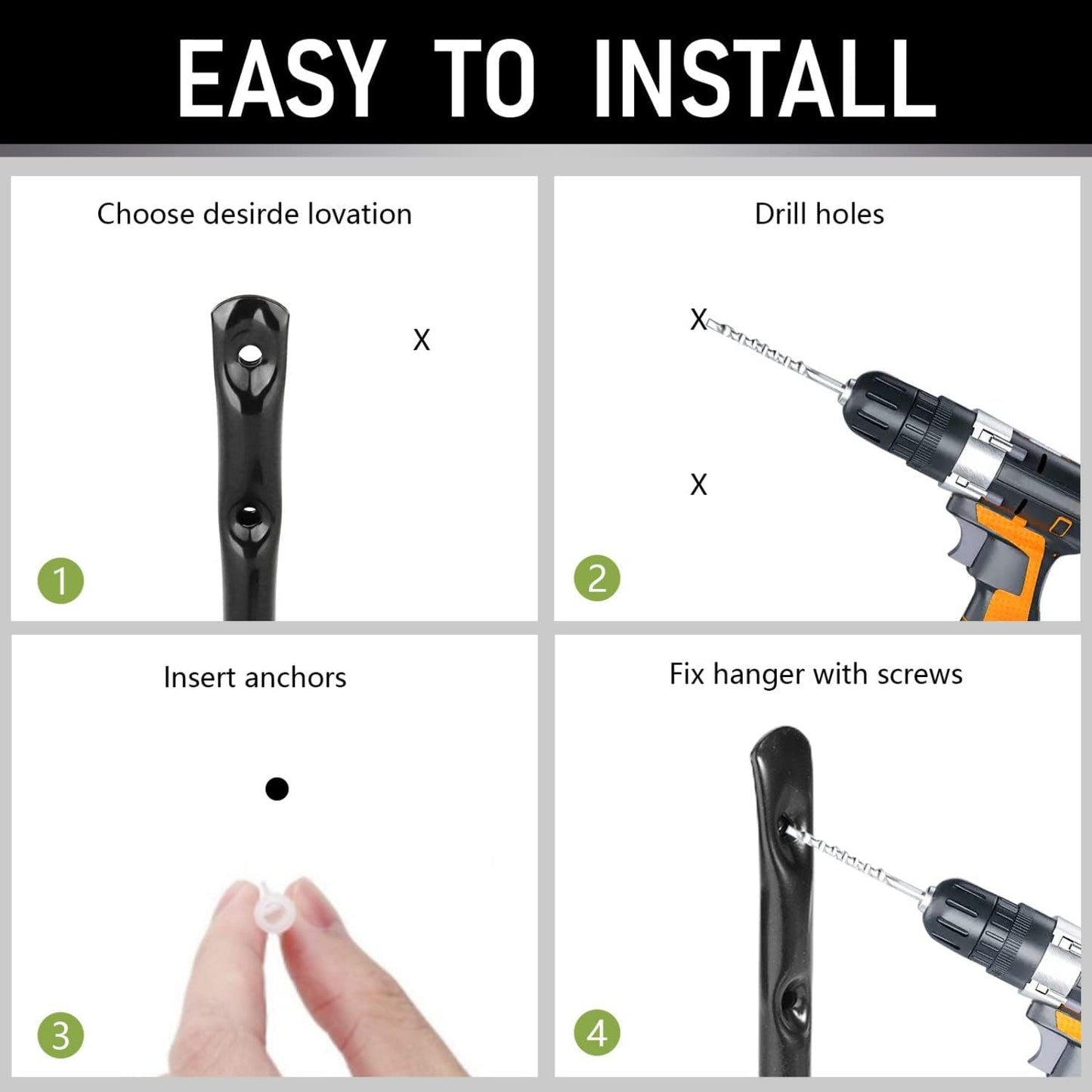 Heavy Duty Garage Storage Hooks, 3.4Inch J Utility Garage Wall Hooks for Hanging, 8 Pack Wall Mounted Hanging Hooks